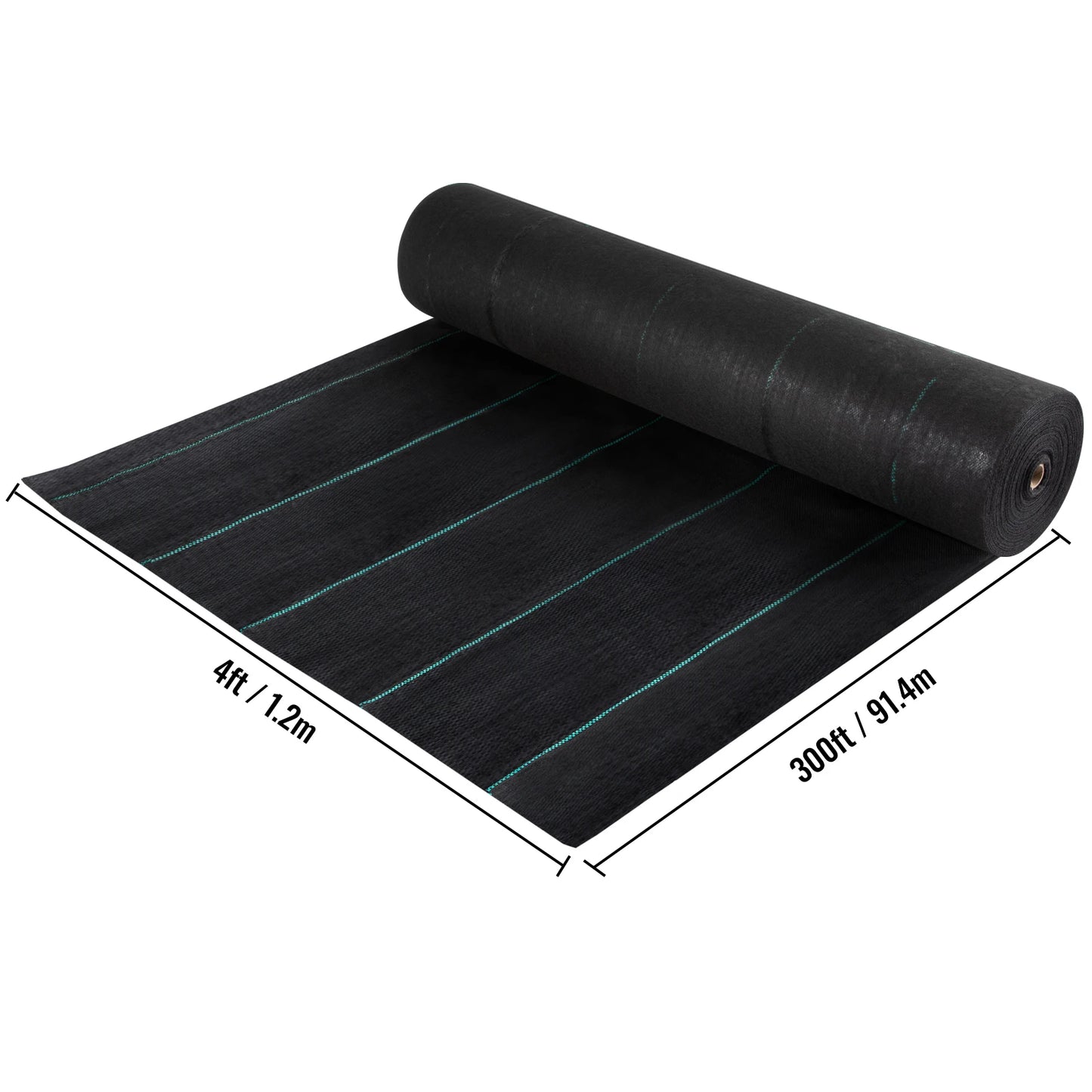 SucceBuy Woven Ground Cover Weed Barrier 5.8/5oz Landscape Fabric 4'x100'/5'x250'/3'x300'/4'x300' Garden Mat Weed Control Fabric