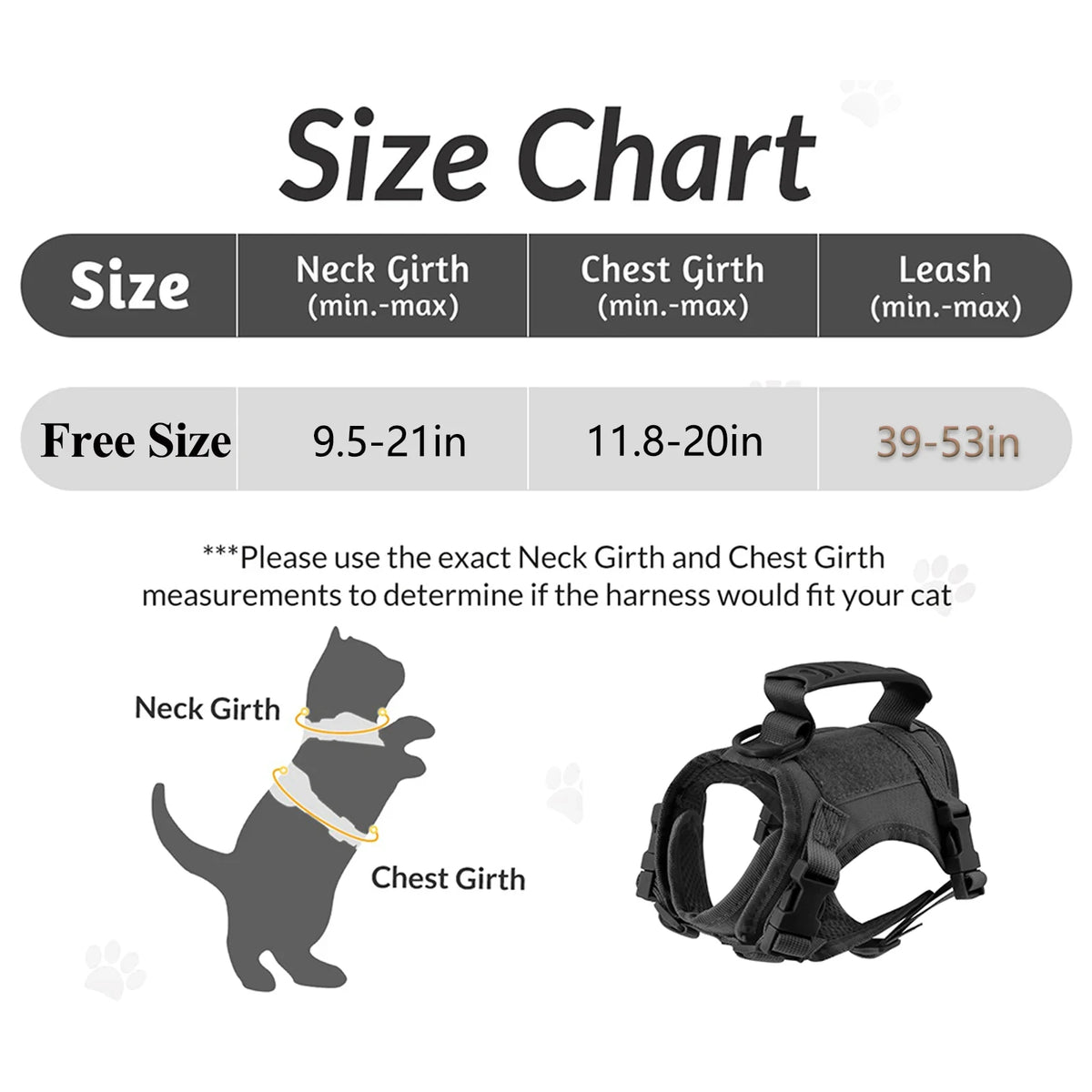 Adjustable Tactical Nylon Harness Leash Set For Small Pets