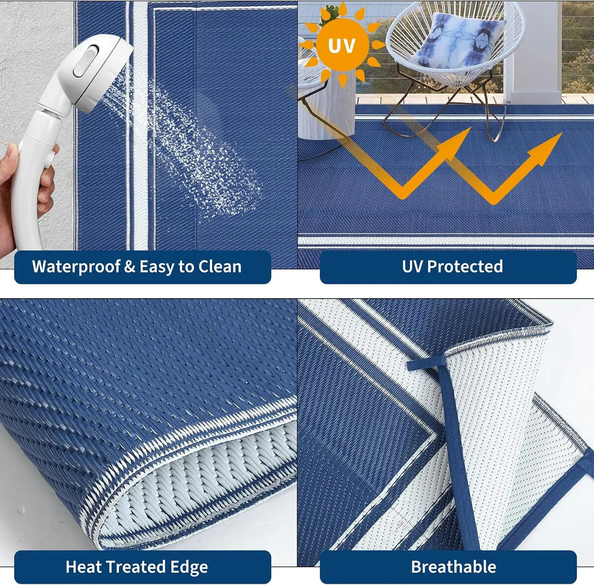 Garvee Waterproof Non Slip Soft Outdoor Rug for Home