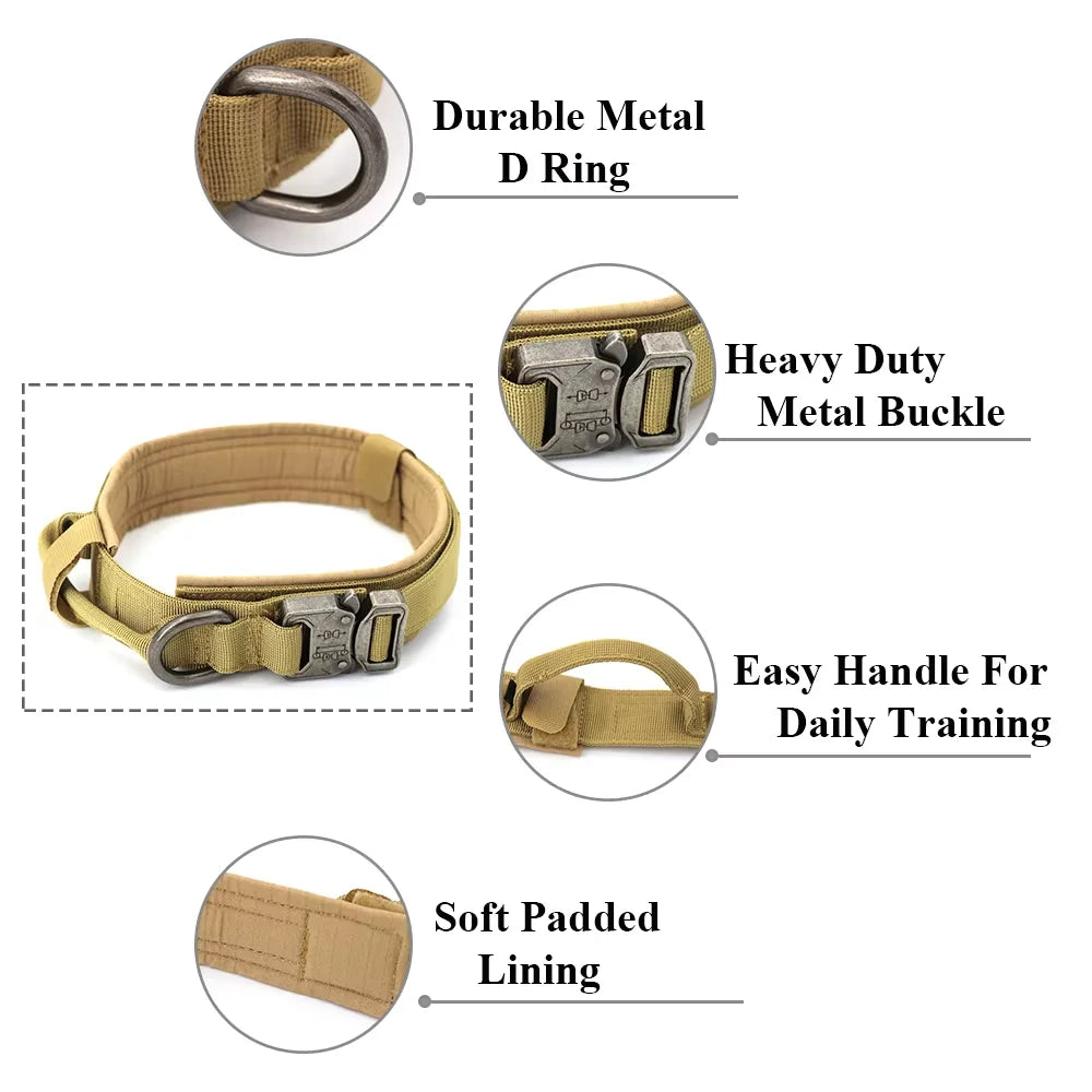 Petravel Adjustable Tactical Nylon Dog Collar Quick Release Buckle