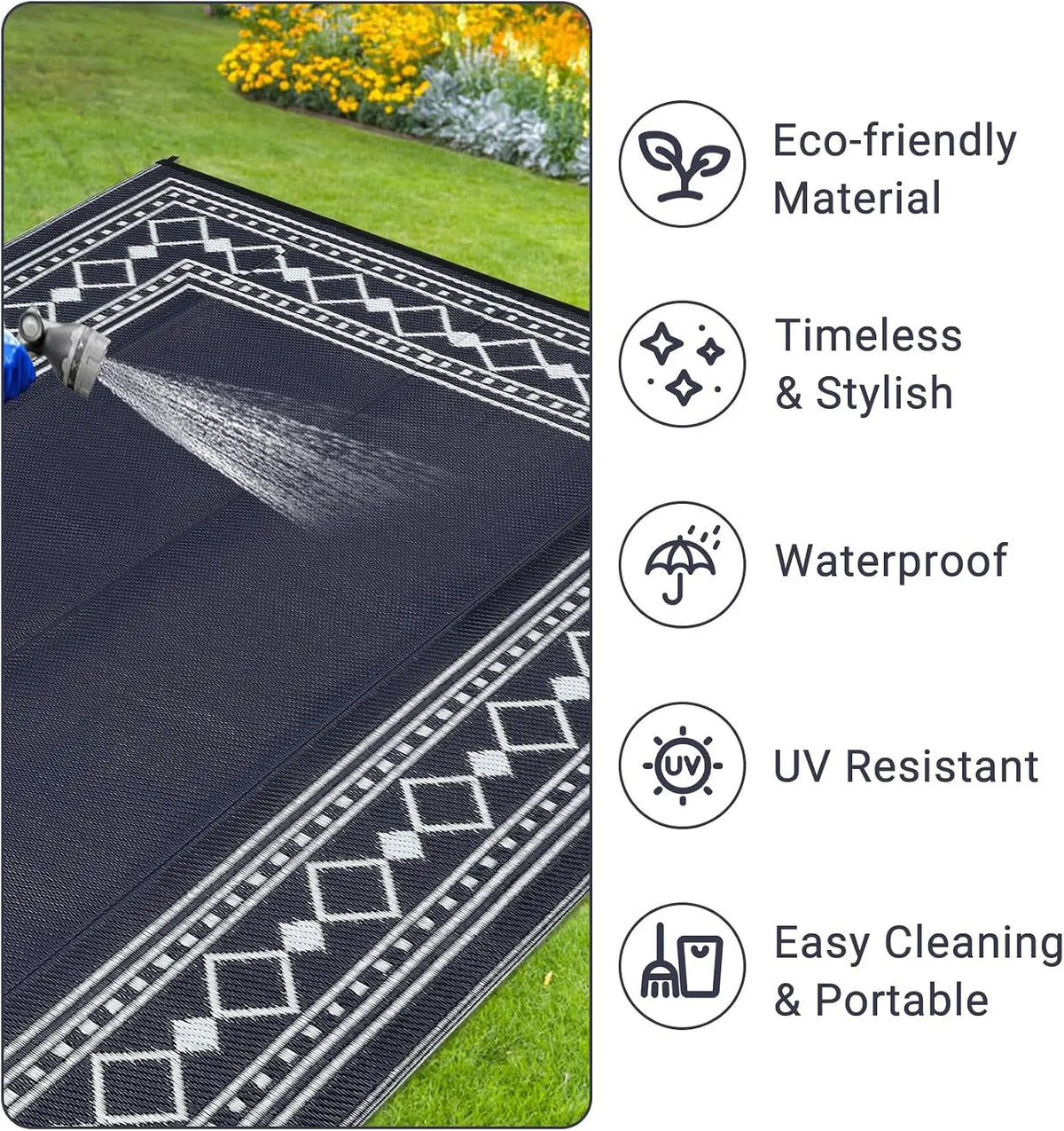 Garvee Waterproof Washable Decorative Living Room Carpet Rug