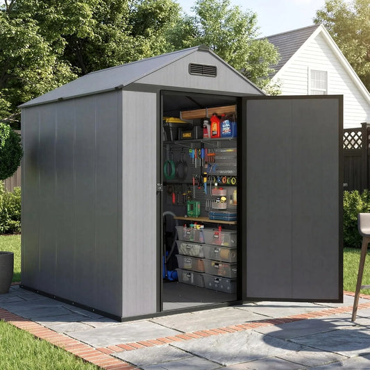 All Weather Resin Tool Shed With Vented Roof And Floor