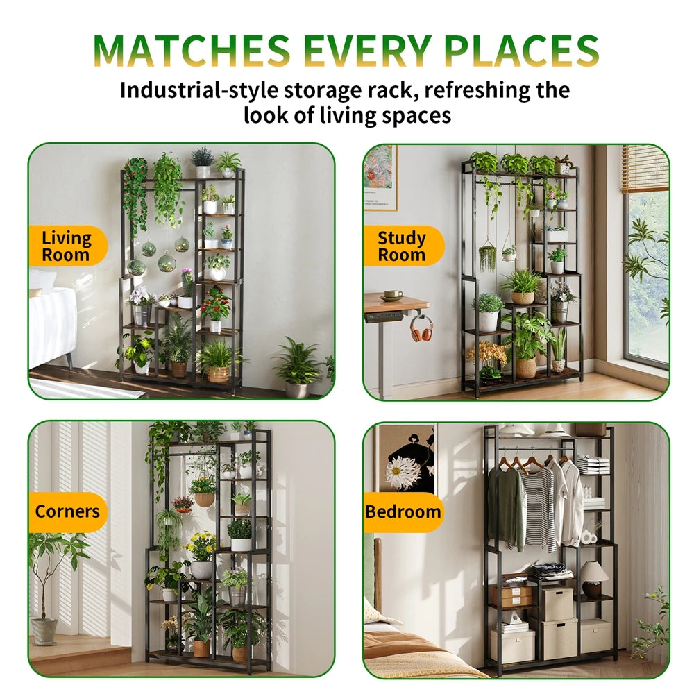 7 Tiered Tall Plant Stand Ladder Plant Rack Storage Shelf for Patio Garden Balcony