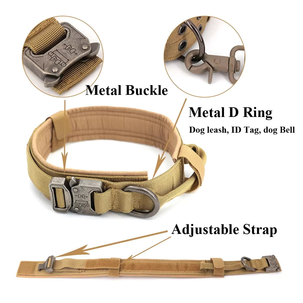 Petravel Adjustable Tactical Nylon Dog Collar Quick Release Buckle