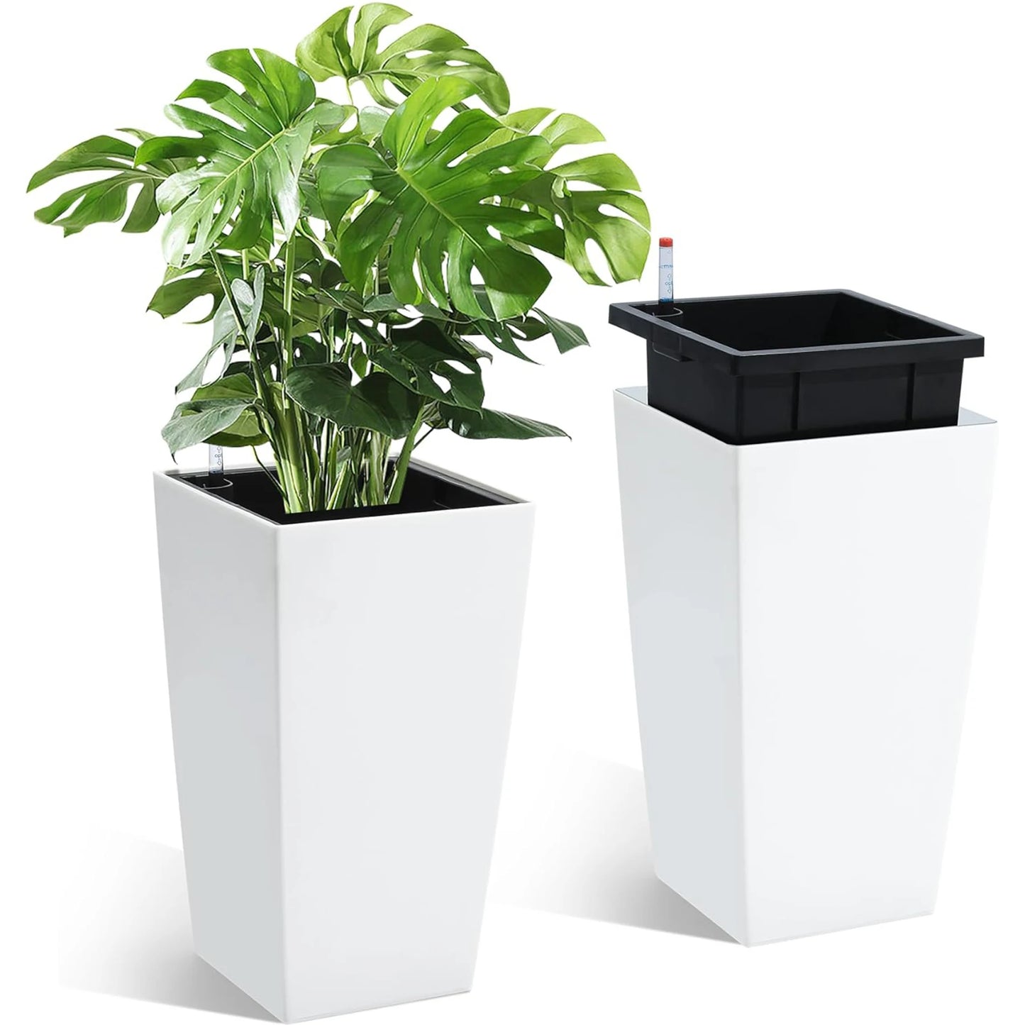 HiMISS Self Watering Planters Set For Indoor Outdoor Garden