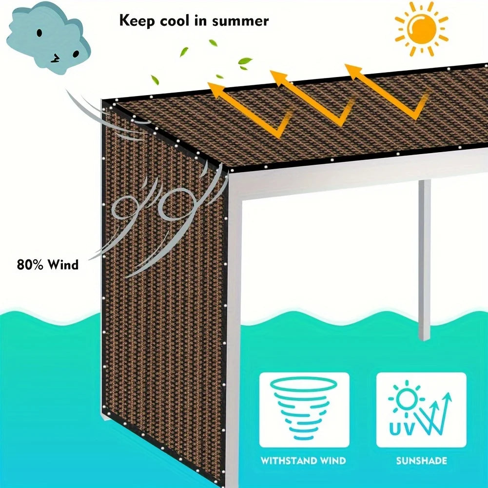 Plant Sunshade Nets, Outdoor Sunshade Nets, Sunshade Nets, High-Density Polyethylene Mesh with Copper Grommets, Uv-Resistant, Breathable and Light-Blocking, Suitable for Greenhouses, Lawns, Pavilions and Terraces