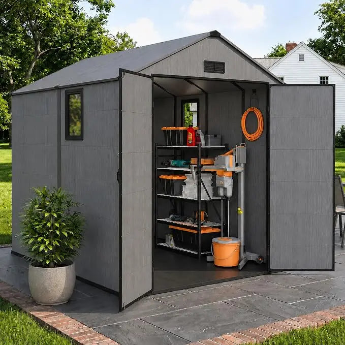 All Weather Resin Tool Shed With Vented Roof And Floor