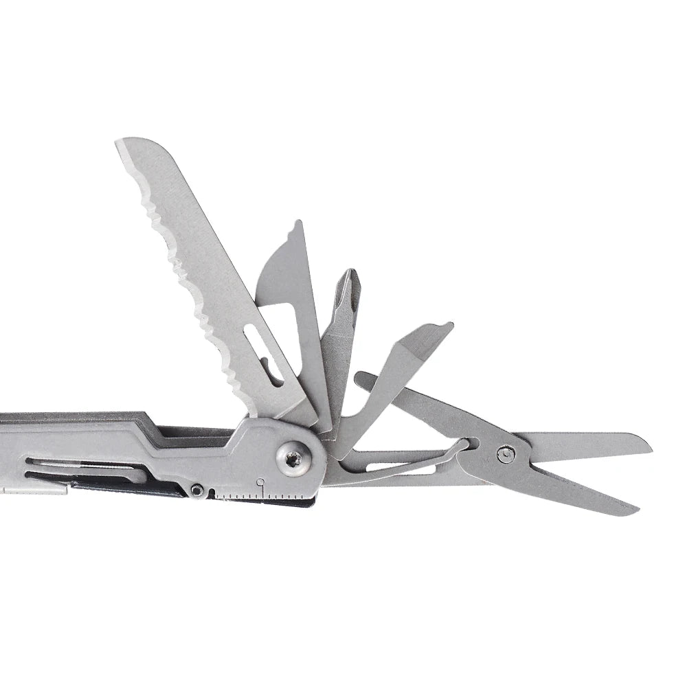 SOG 18 in 1 PowerPint Mini Multi-tool Compact Stainless Steel Lightweight EDC Multifunctional Hand Tools with Folding Pliers Pocket Knife Screwdrivers Scissors Bottle Opener For Outdoor Survival Fishing Cycling DIY Home Repai