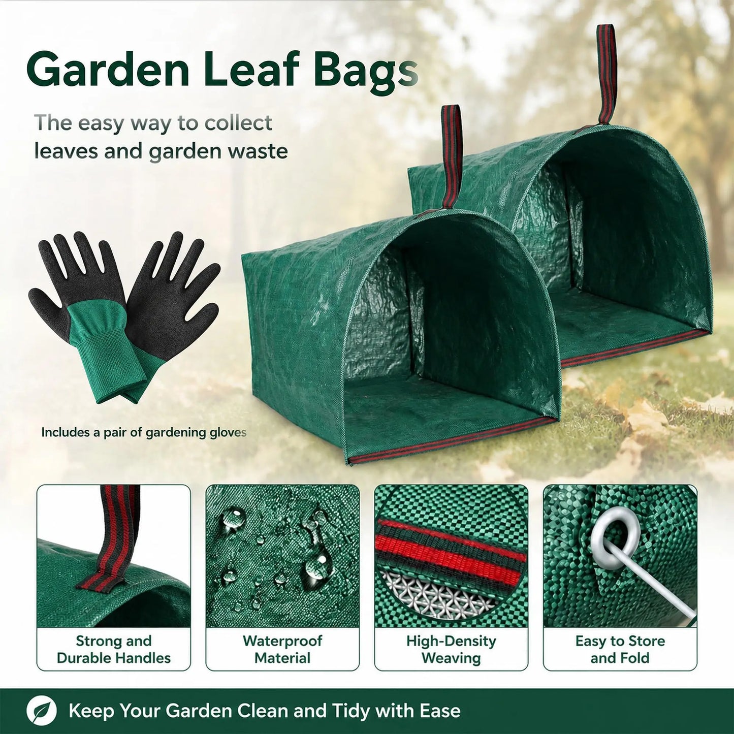 HiMISS Reusable Self Standing Yard Waste Leaf Cleanup Bags