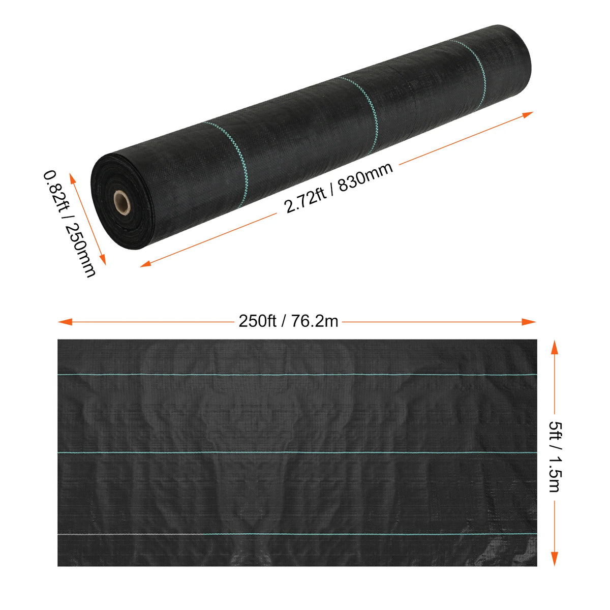 SucceBuy Weed Barrier Landscape Fabric Heavy Duty Garden Fabric Woven PP Weed Control Driveway Geotextile Fabric for Landscaping