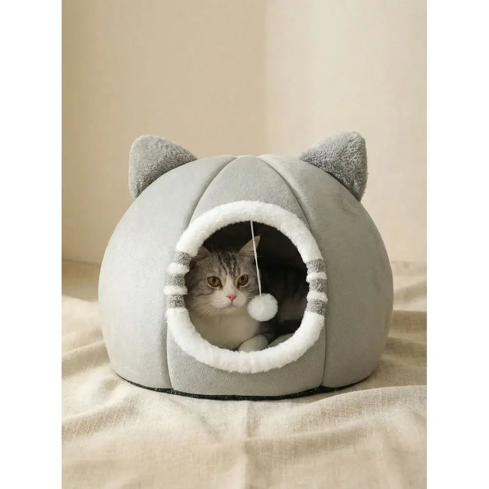 Washable Soft Cat Bed With Non Slip Bottom For Cats