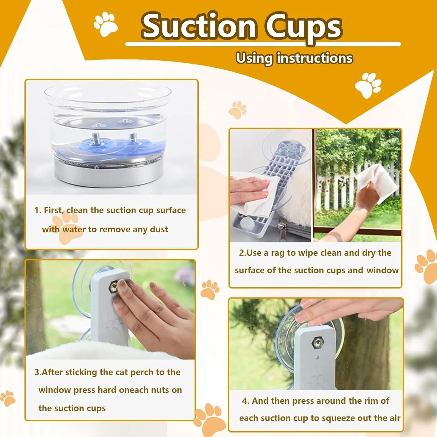 Foldable Perch Hammock With 4 Strong Suction Cups, Window Cat Bed For Indoor Cats