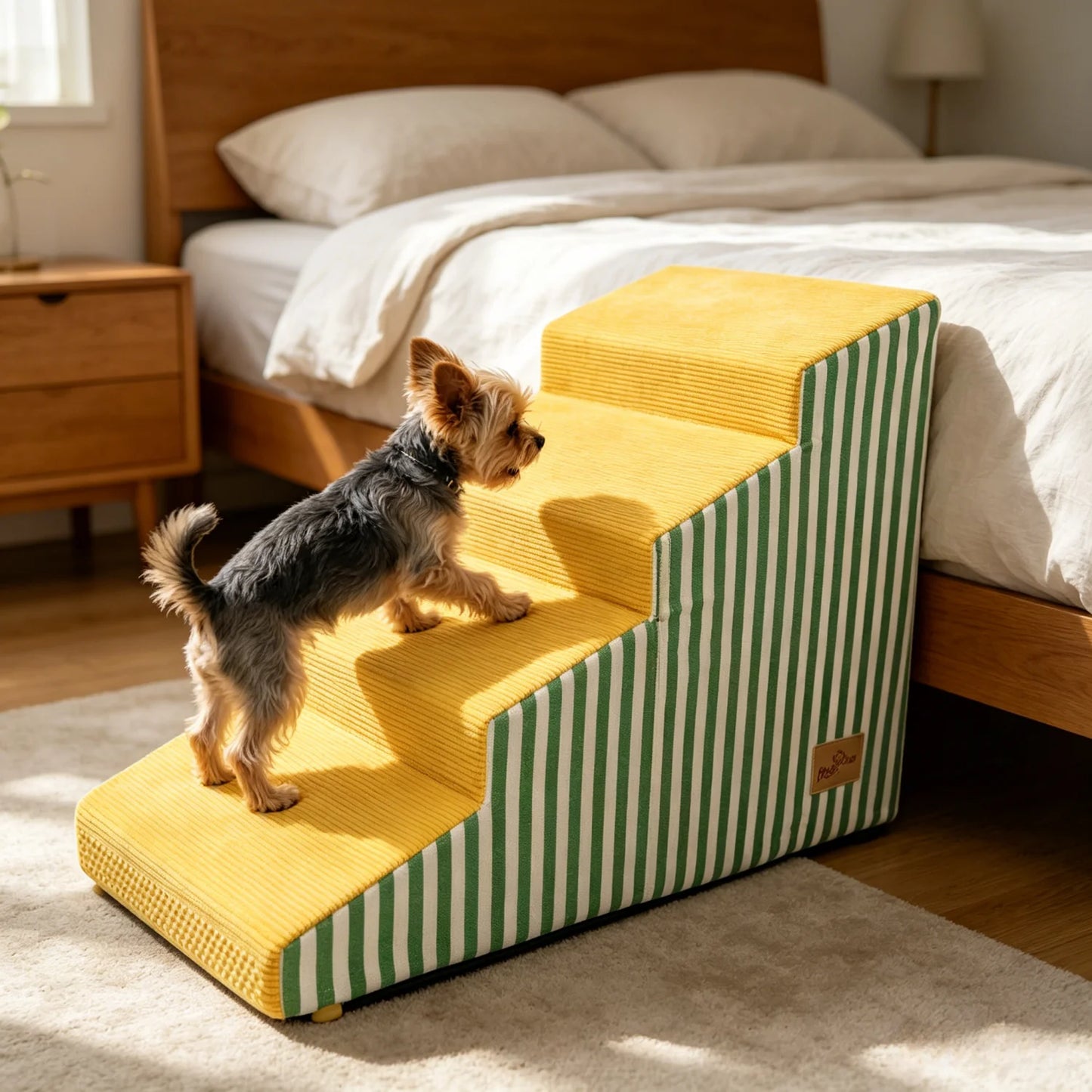 Premium High Density Foam Dog Steps With Washable Cover