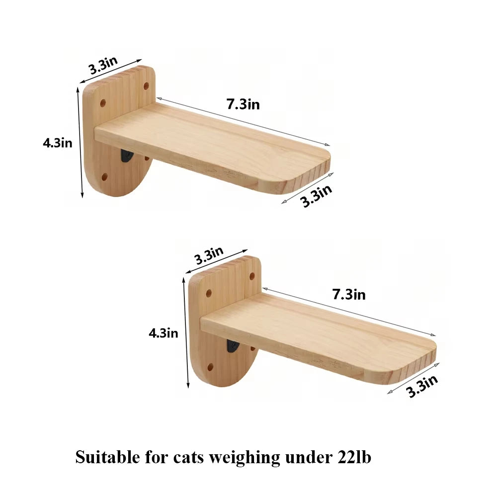 CWV Wall Mounted Cat Rope Bridge With Sisal Wooden Stairs