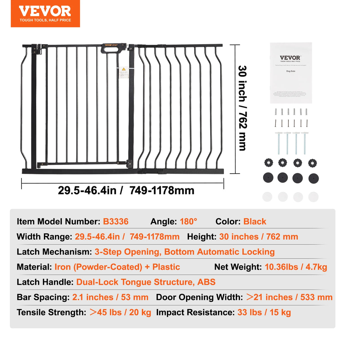 SucceBuy Pressure Mount Baby Dog Gate For Indoor Doorways