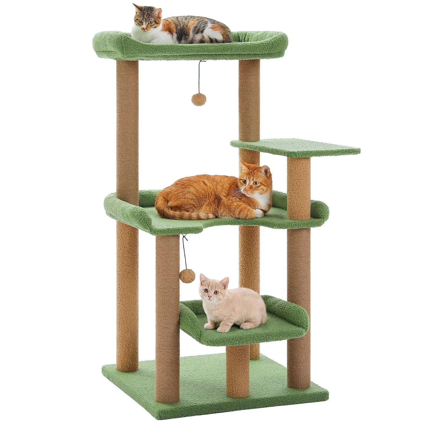 Multi-Level Cat Tree with Sisal Scratching Posts Spacious Top Perch Large Cat Bed Modern Cat Tower for Indoor Cats Large Adult Pet Furniture Cat Toys