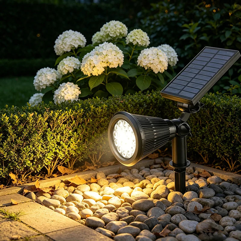 Solar Power Spot Lights Outdoor Waterproof for Christmas Decorations Flag Tree Wreath Santa Claus Snowman Bright LED Landscape Lamp Uplights for Outside Garden Yard Patio Sidewalk Warm White