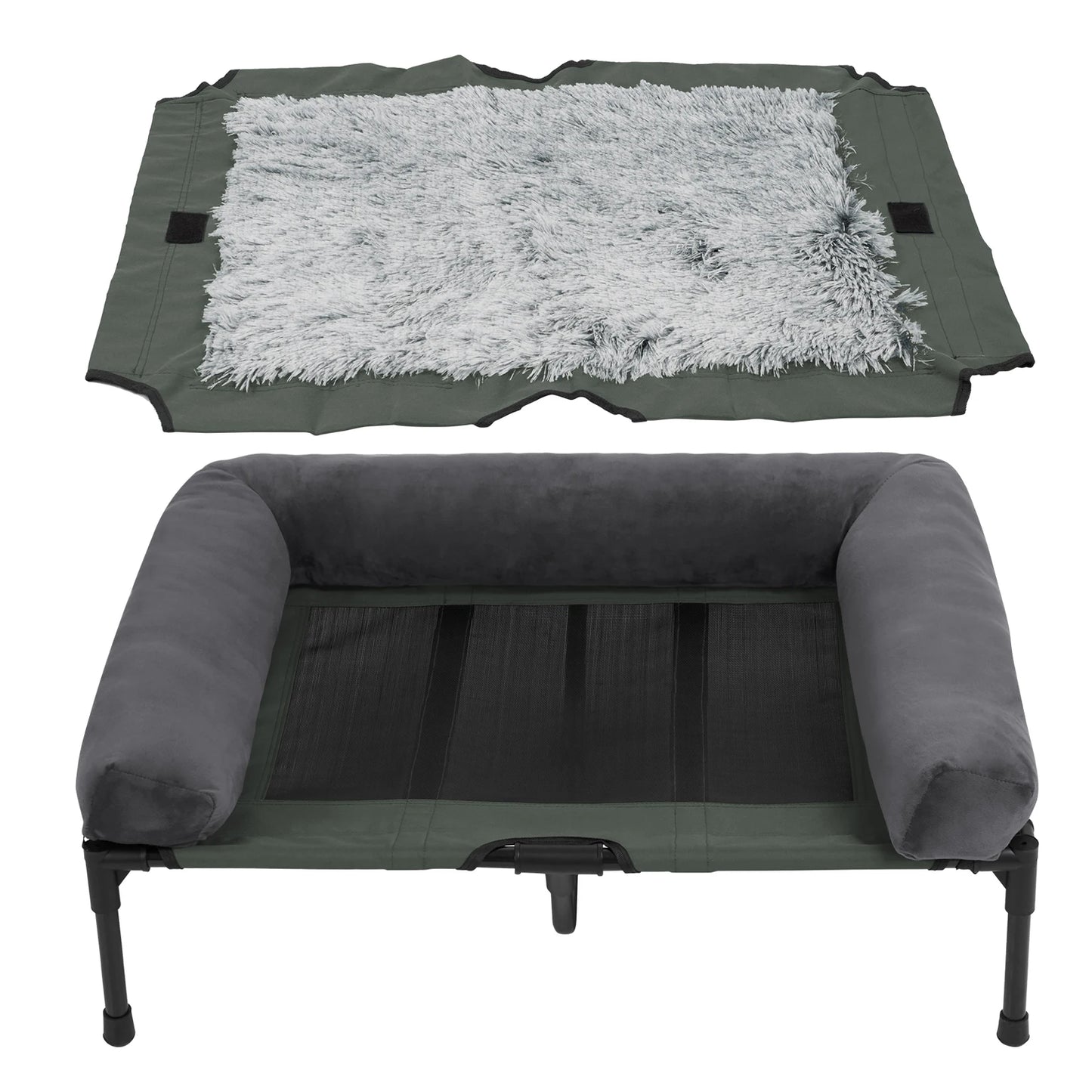 BINGOPAW Breathable Elevated Dog Bed Raised Mesh Pet Hammock Frame