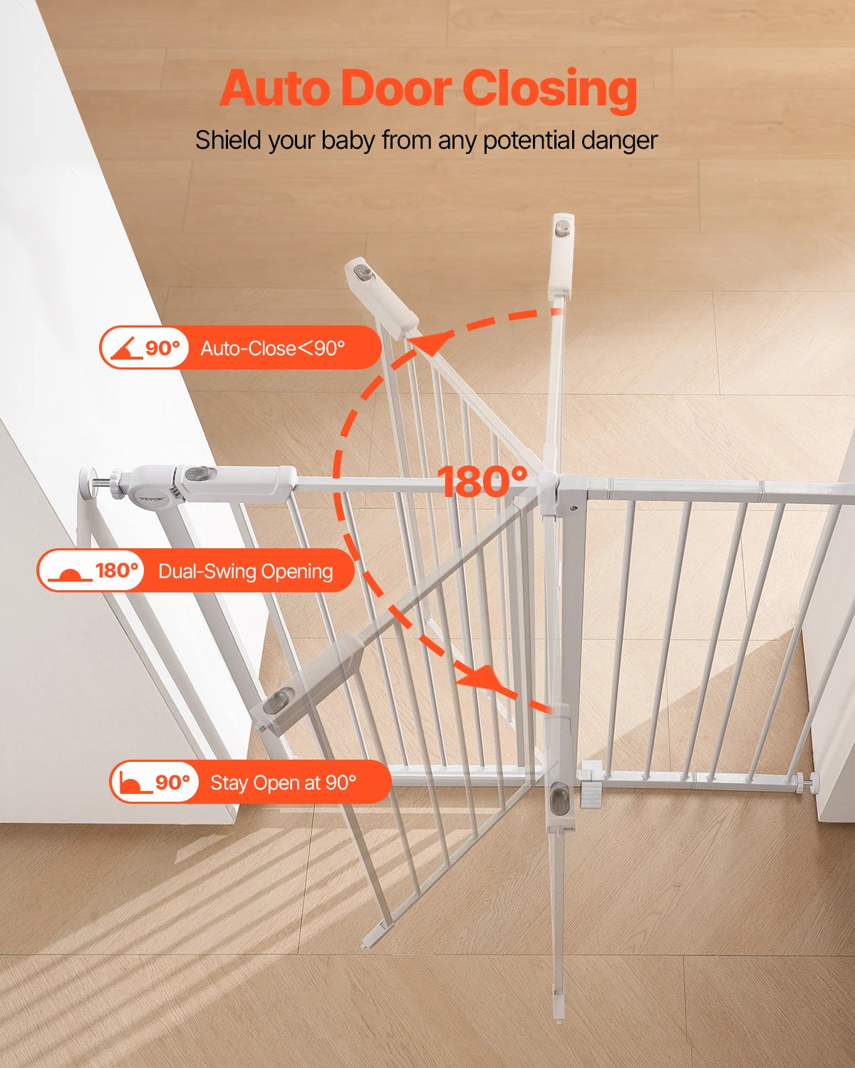 SucceBuy Pressure Mount Baby Dog Gate For Indoor Doorways