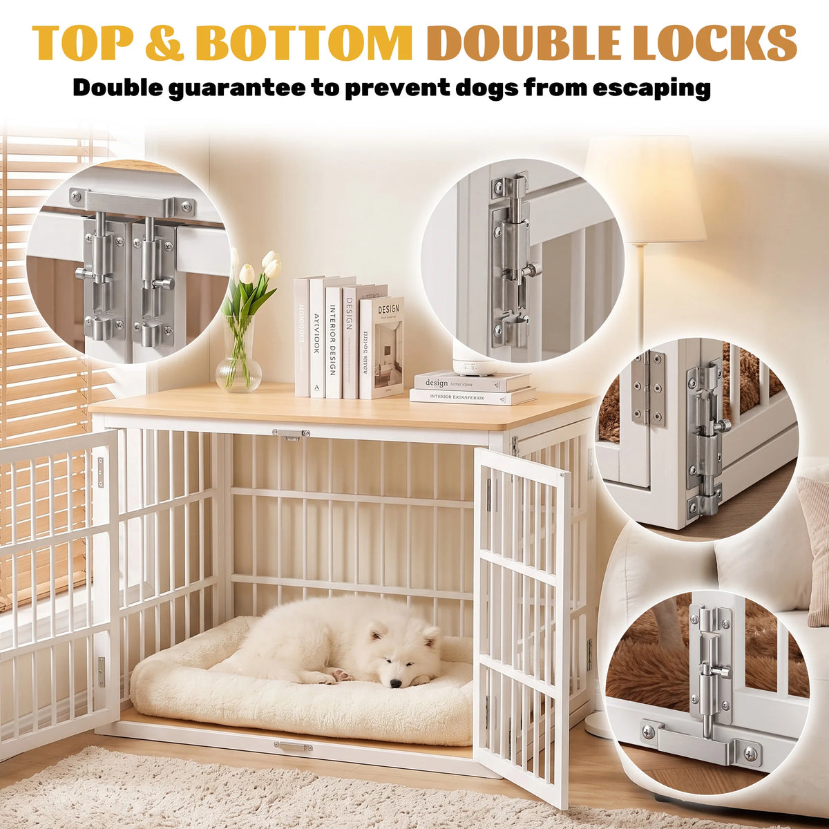 JHK Heavy Duty Dog Kennel With Secure Double Lock Doors