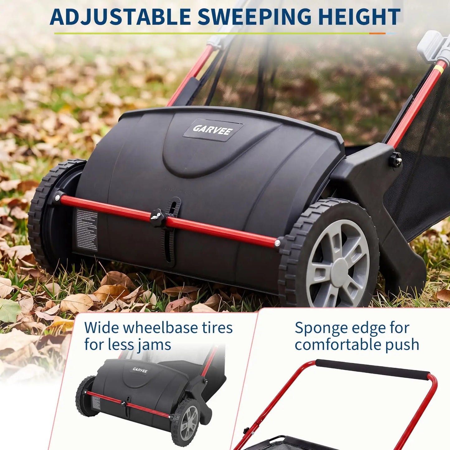 HiMISS Manual Lawn Sweeper For Yard Leaf And Grass Collection