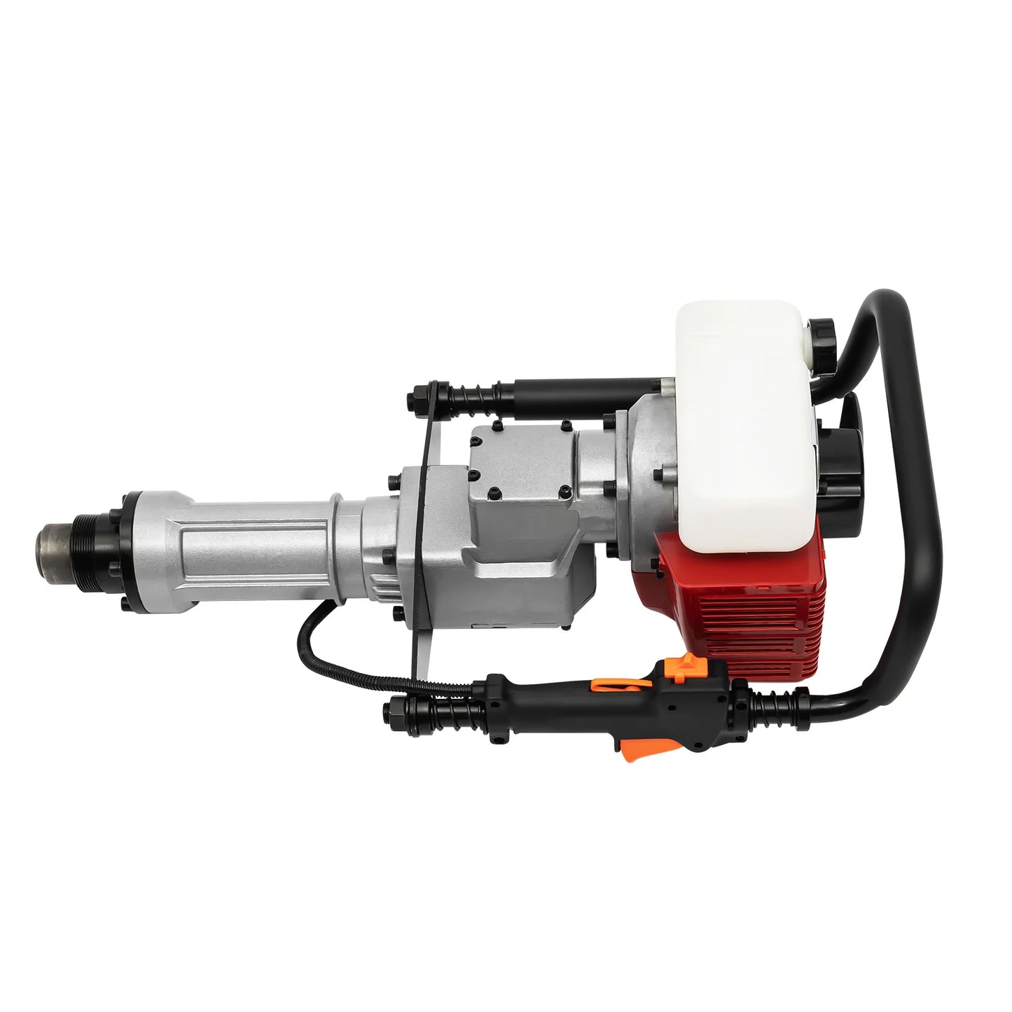 52CC 2-Stroke Gas Post Driver with Anti-Vibration Handle, Heavy Duty Impact Driver for Fencing Construction, Quick Change 2 Socket Sizes for T-Post Wood Post Agricultural Piling Work