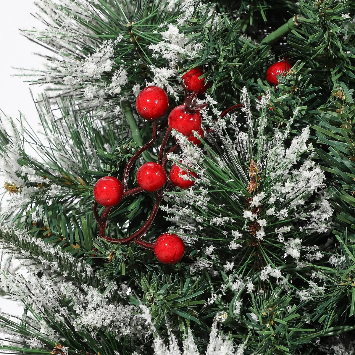 3FT Christmas Tree With 78 Lights Pre-Lit Artificial Desktop Xmas Tree With 8 Mode Includes Red Berries & Sleigh Base