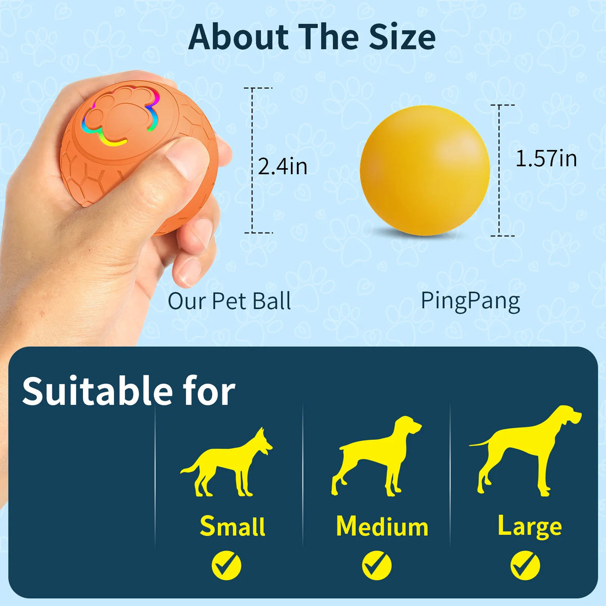 Smart Electronic Dog Toy Ball With Automatic Rolling RGB Lights