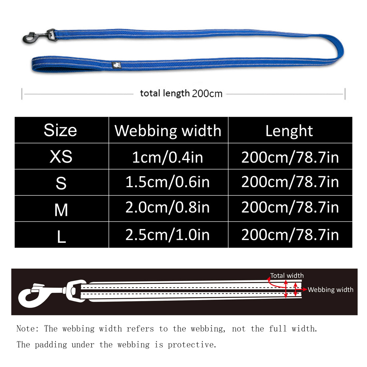 Truelove Padded Reflective Nylon Dog Walking Leash With Quick Release