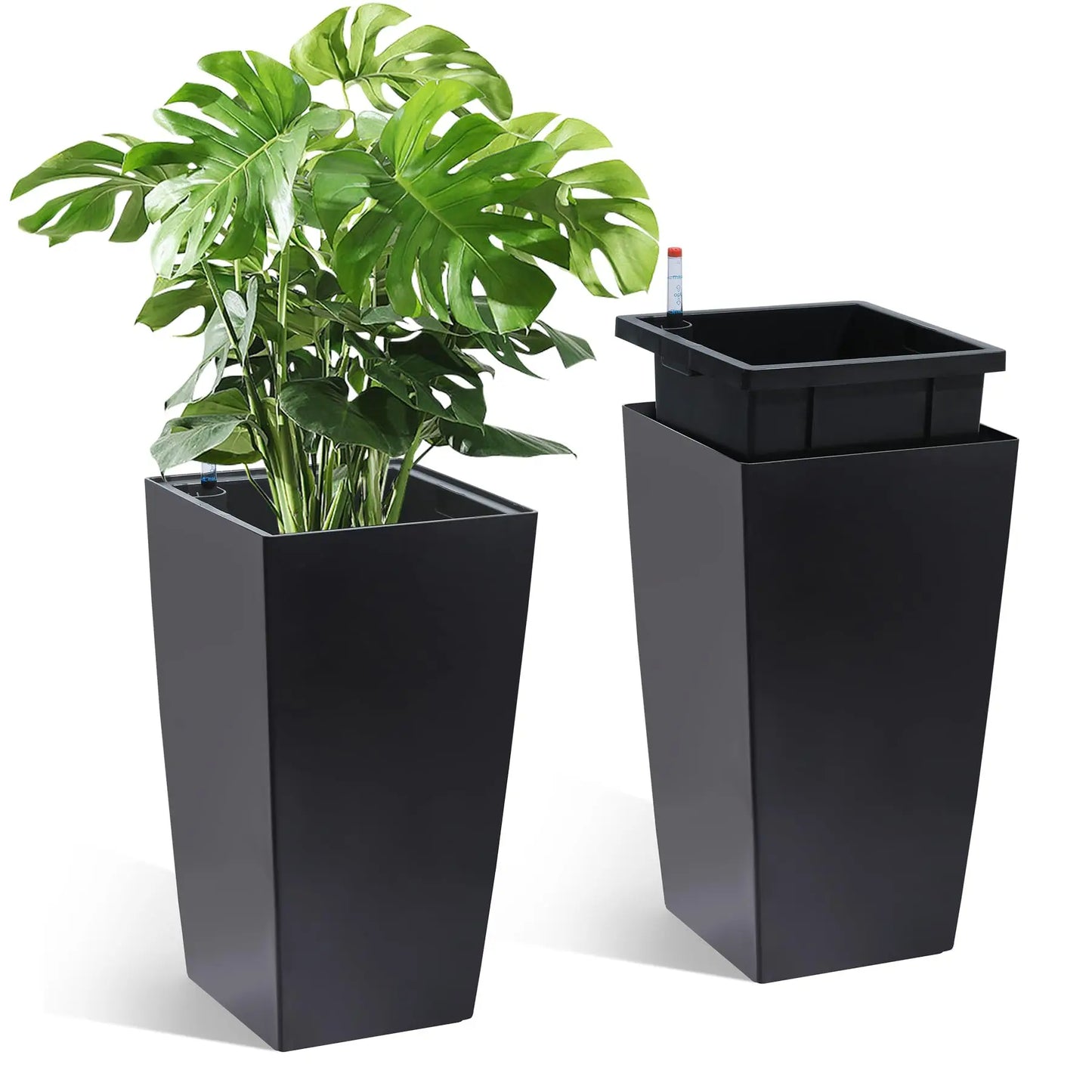 HiMISS Self Watering Planters Set For Indoor Outdoor Garden