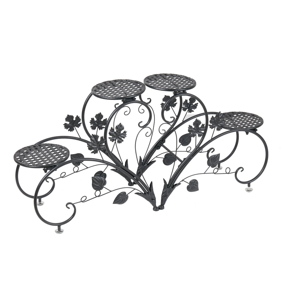 2 PCS Metal Plant Stand Heart-shape Flower Pot Display Holder Garden Support