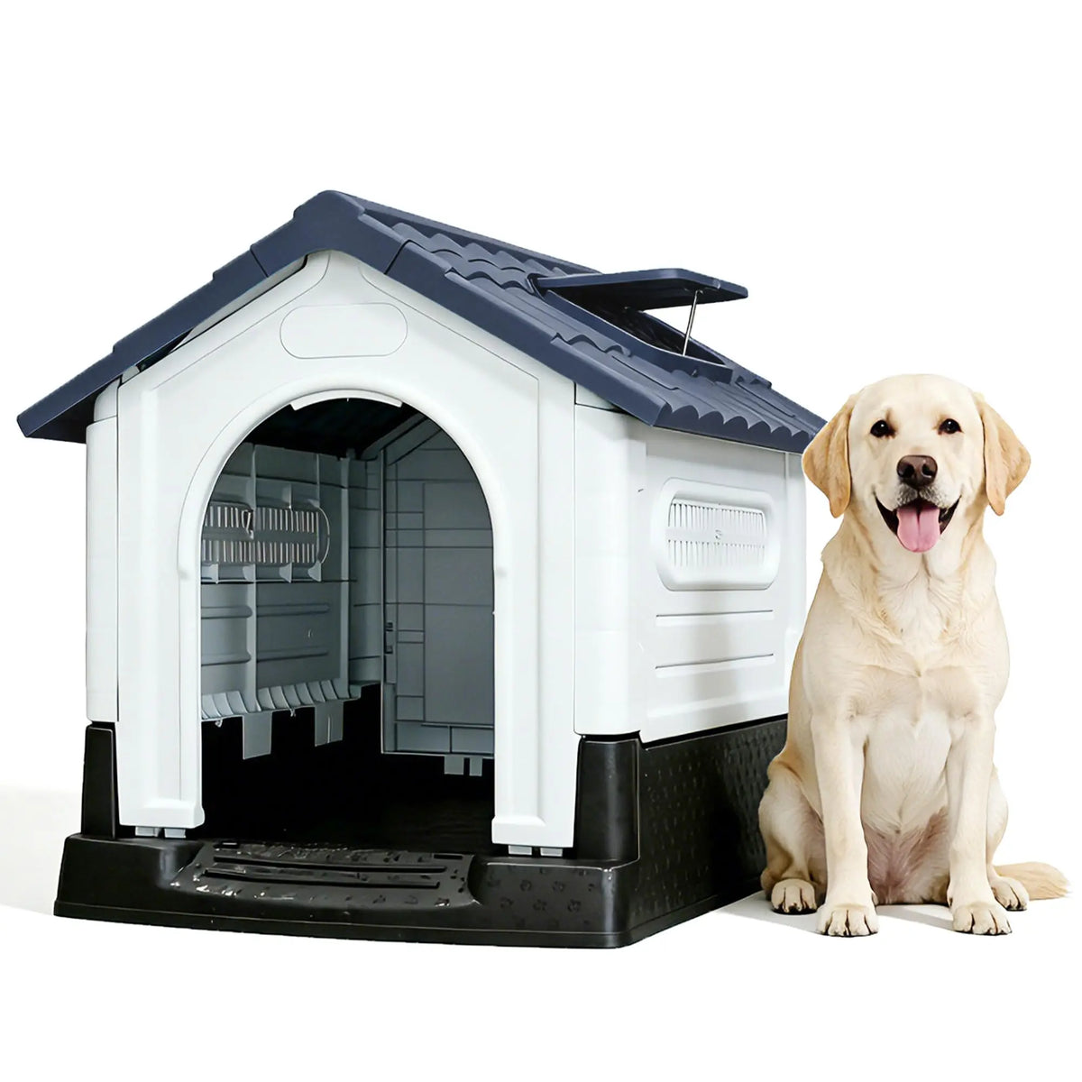 TWISTER CK Waterproof Two Door Dog House With Foldout Porch