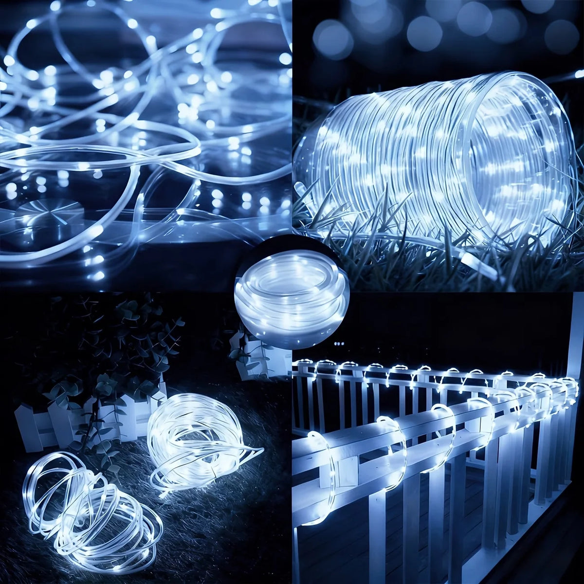 1pc Solar LED Tube Light 100LED Tube Rope String Light 8 Modes with Outdoor PVC Tube Light Solar Fence Light For Home Garden Yard Party Party Decoration