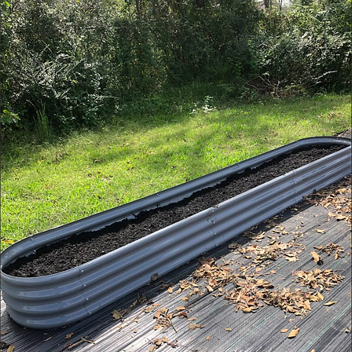 12x2x1FT Galvanized Raised Garden Bed Outdoor Planter Box for Vegetables Flowers Herbs Fruits, Easy Setup