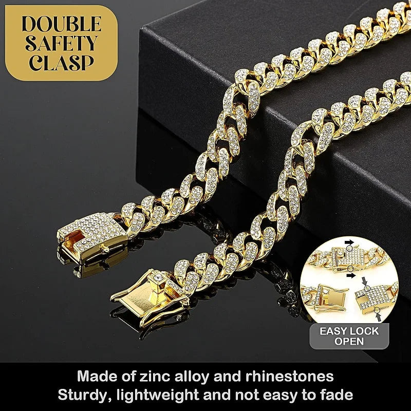 Luxury Stainless Steel Dog Chain Collar Decorative Pet Fashion Jewelry