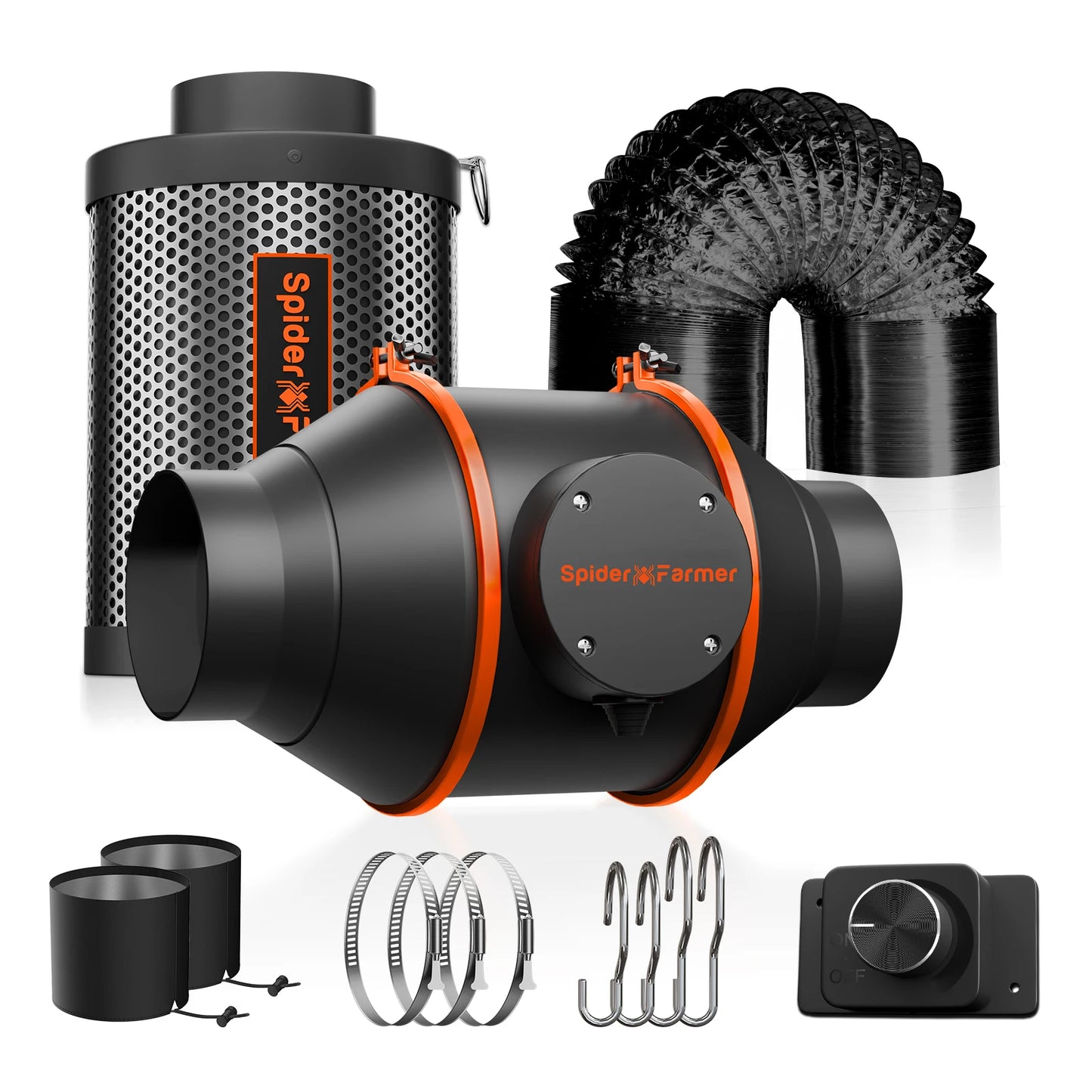 Spider Farmer 1.2x0.6x1.8m Grow Tent Kit W/ SF2000 Full Spectrum LED,6' Clip Fan,4' Inline Fan Kits for Indoor Gardening