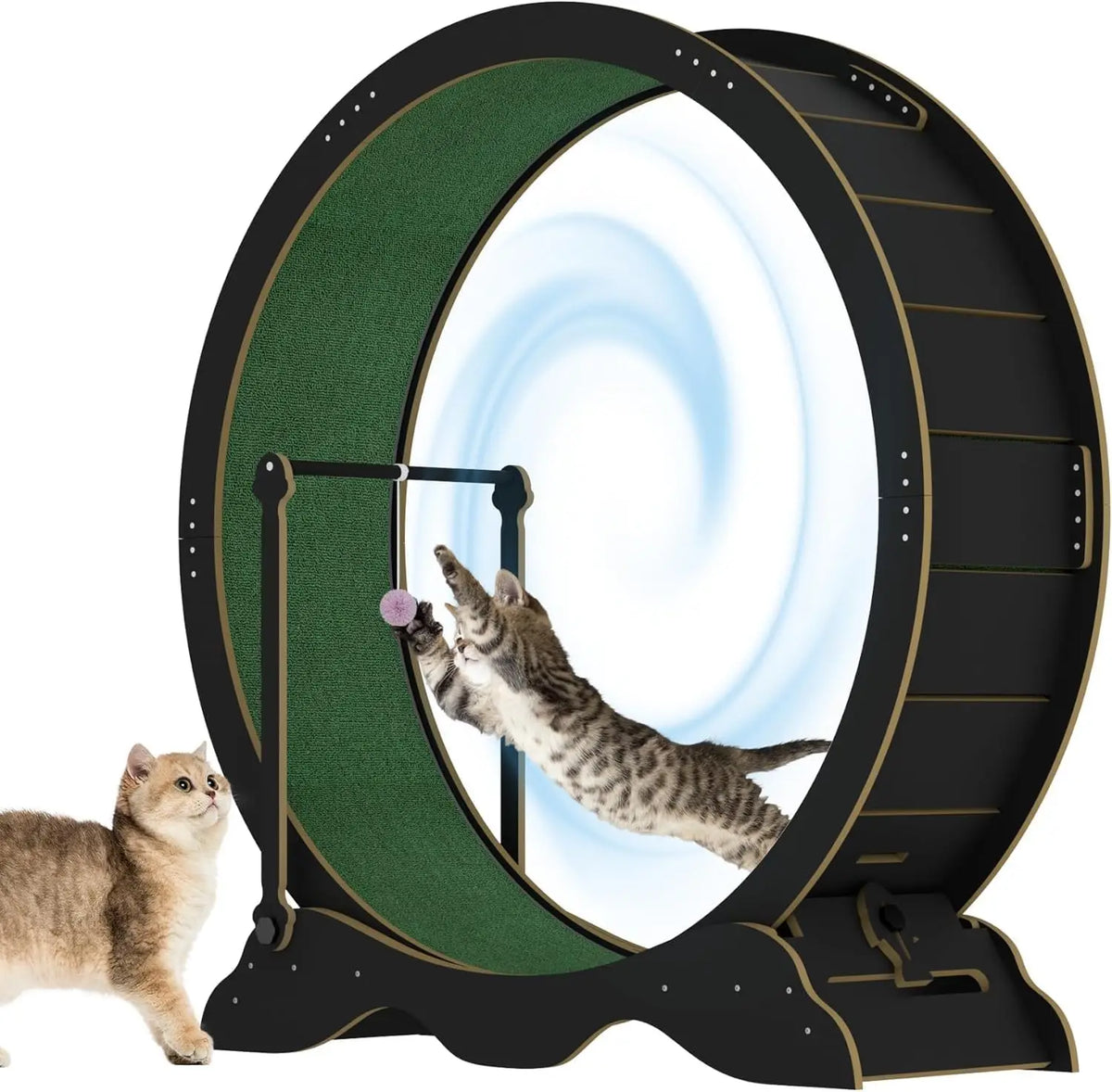 Studyset Indoor Cat Exercise Wheel Quiet Carpet Runway Teaser