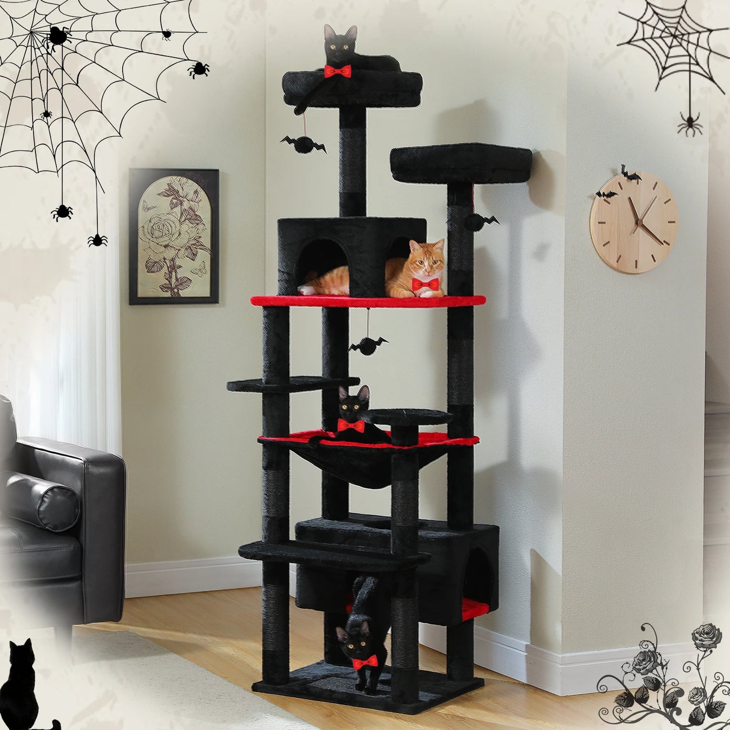 PAWZ Road Cat Tree Tower With Scratching Posts Hammock Condo