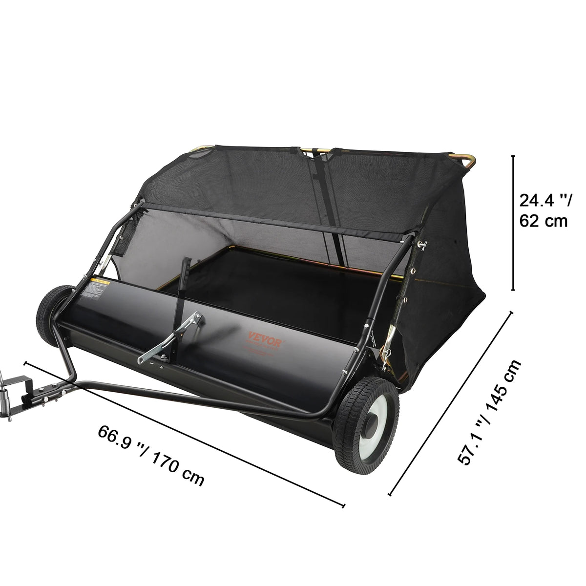 SucceBuy Heavy Duty Tow Behind Lawn Sweeper And Grass Collector