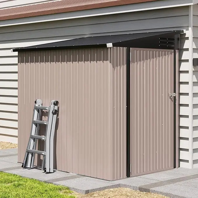 Galvanized Steel Outdoor Storage Shed With Double Doors And Ventilation