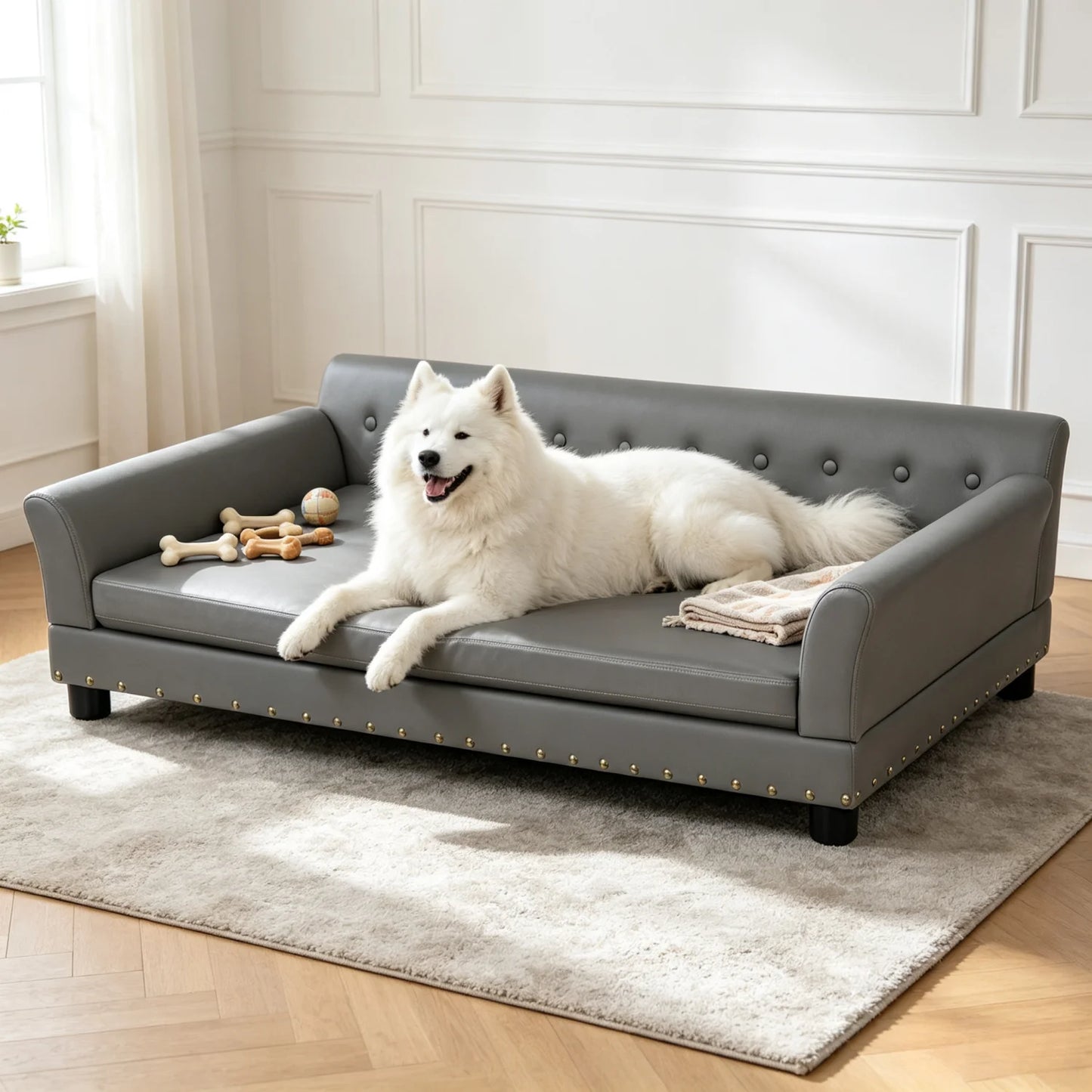 Bingopaw Waterproof Dog Sofa With Removable Microfiber Cushion