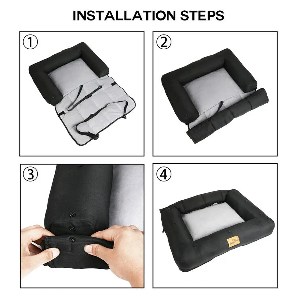BINGOPAW Waterproof Dog Car Seat Cushion Mat With Safety Belt