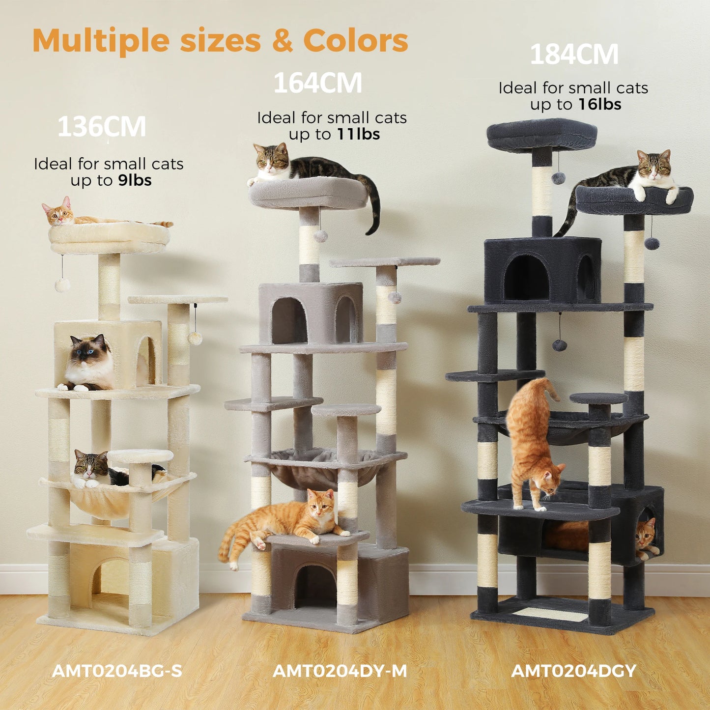 PAWZ Road Cat Tree Tower With Scratching Posts Hammock Condo