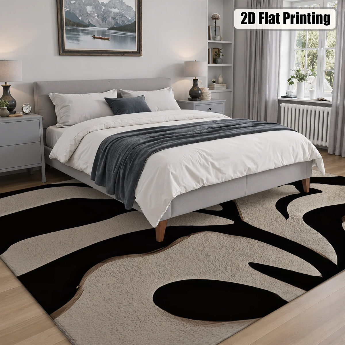Machine Washable Velvet Area Rug With Non Slip Backing for Home