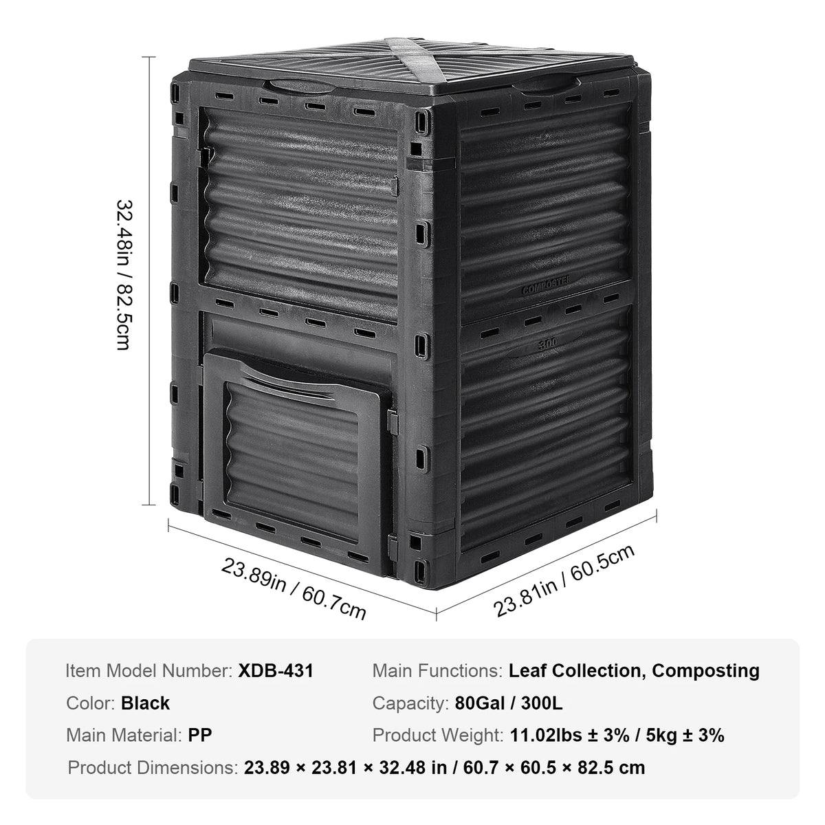 SucceBuy Compost Bin 220Gal Outdoor Expandable Compost Easy to Setup & Large Capacity Composting Bin Fast Creation Fertile Soil