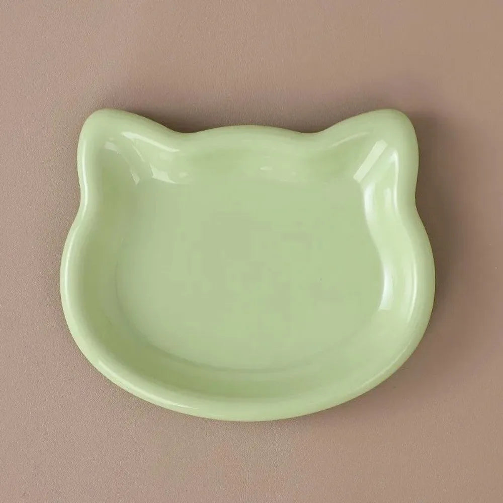 1/4pcs Cute Cat Shape Cat Bowl Plastic Anti-Fall Flip Cat Food Bowl Non-slip Pet Food Dish Pet Feeding