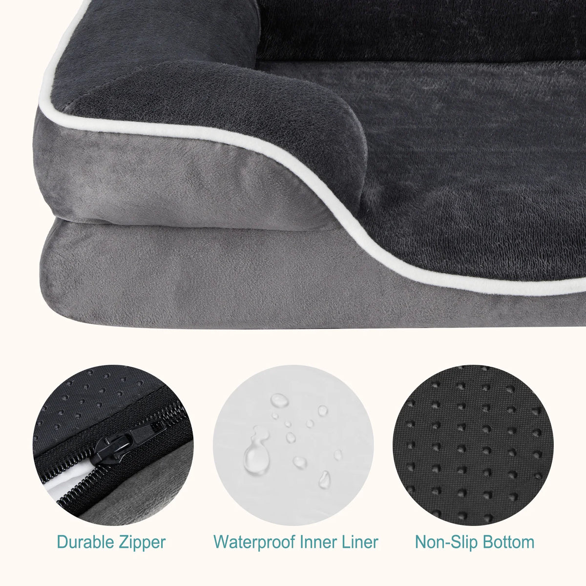 MCQ Orthopedic Memory Foam Dog Bed With Machine Washable Cover