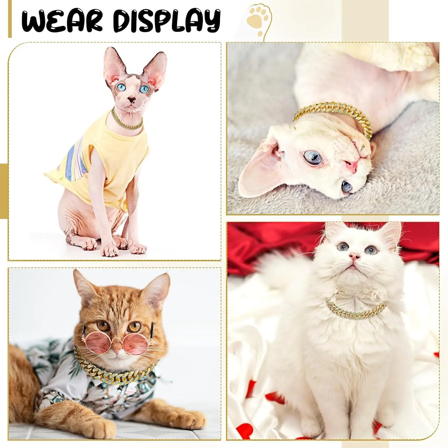 Luxury Stainless Steel Dog Chain Collar Decorative Pet Fashion Jewelry