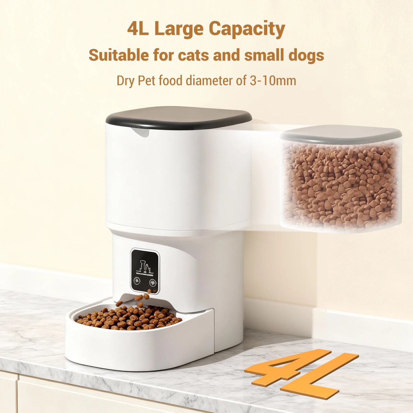 HiMISS Automatic Pet Feeder With Timer And Portion Control